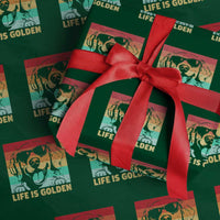 Golden Retriever Dog Wrapping Paper Roll Life is Golden Retro Vintage - Wonder Print Shop