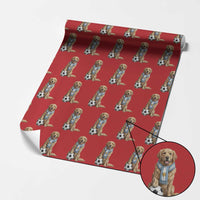 Golden Retriever Soccer Fan Wrapping Paper Roll Argentina Football Pride