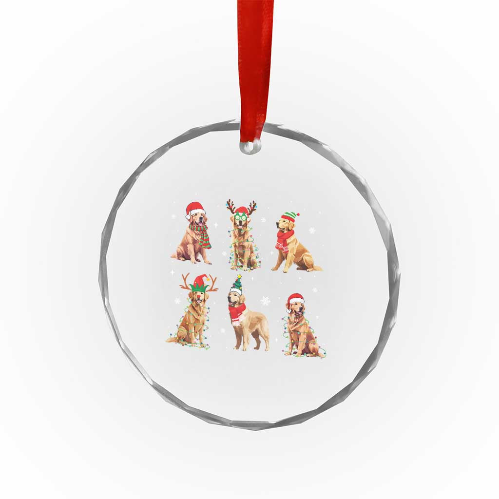Golden Retriever Xmas Crystal Glass Ornament Gift for Dog Lover Happy New Year Dog Xmas Lights TS10