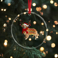Golden Retriever Xmas Crystal Glass Ornament Gift for Dog Lover Happy New Year Xmas Lights TS10
