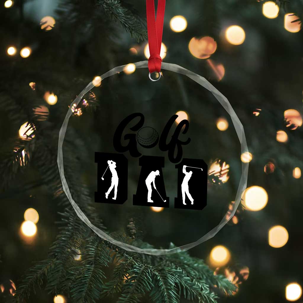 Golf Dad Crystal Glass Ornament Gift For Sport Lover - Wonder Print Shop