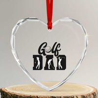 Golf Dad Heart Crystal Glass Ornament Gift For Sport Lover - Wonder Print Shop