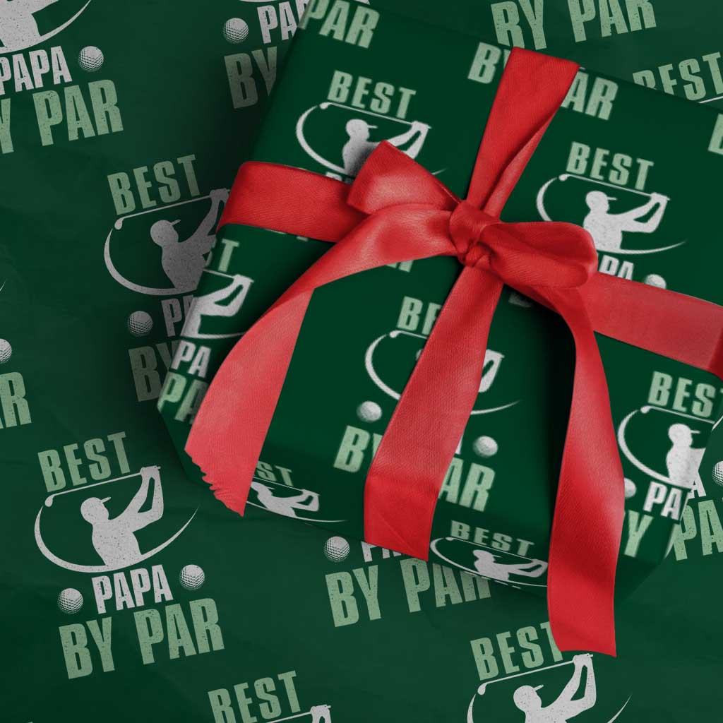 Golf Dad Wrapping Paper Roll Best Papa By Par Funny Golfer Fathers Day Gifts - Wonder Print Shop