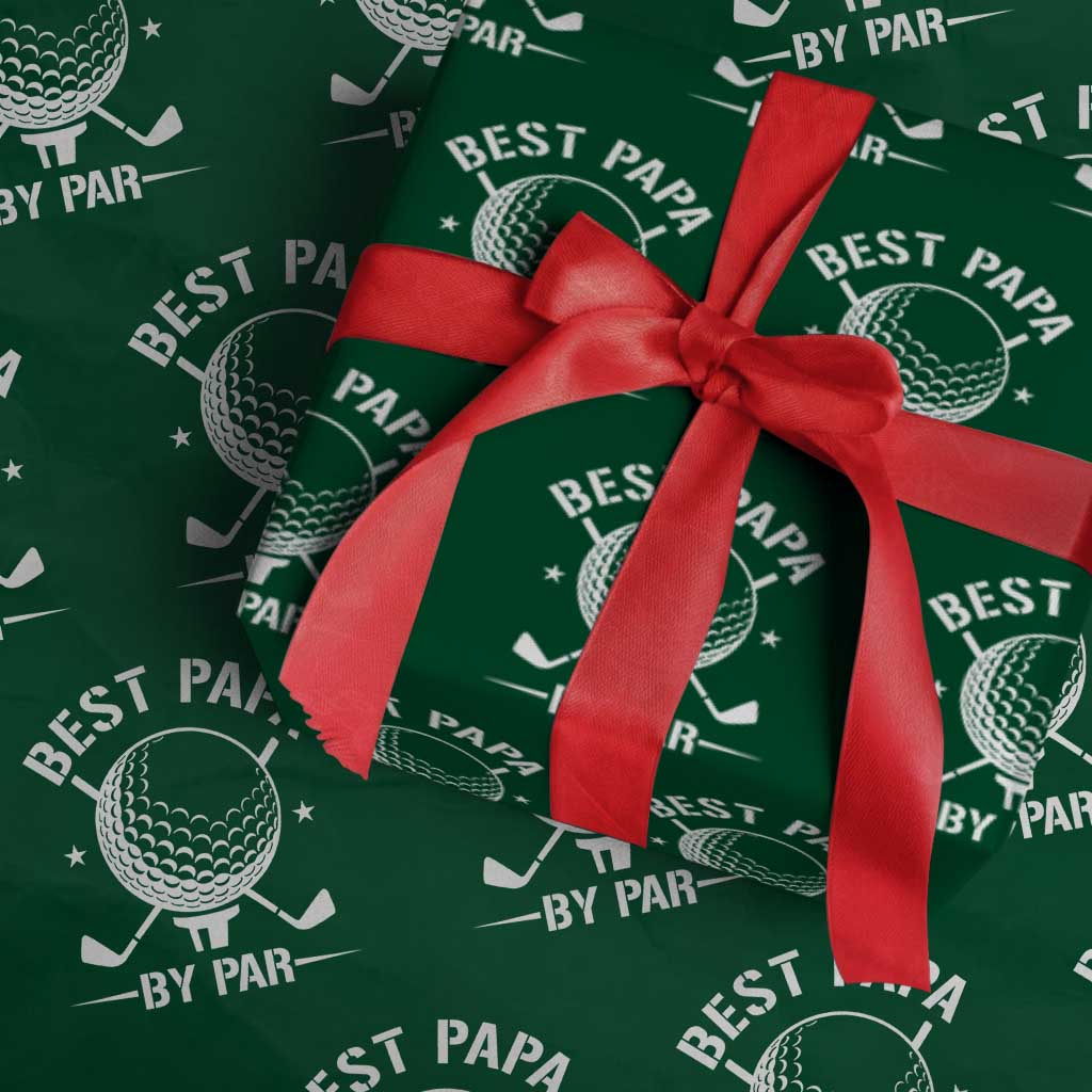 Golf Dad Wrapping Paper Roll Best Papa By Par Golfer Fathers Day Gifts - Wonder Print Shop