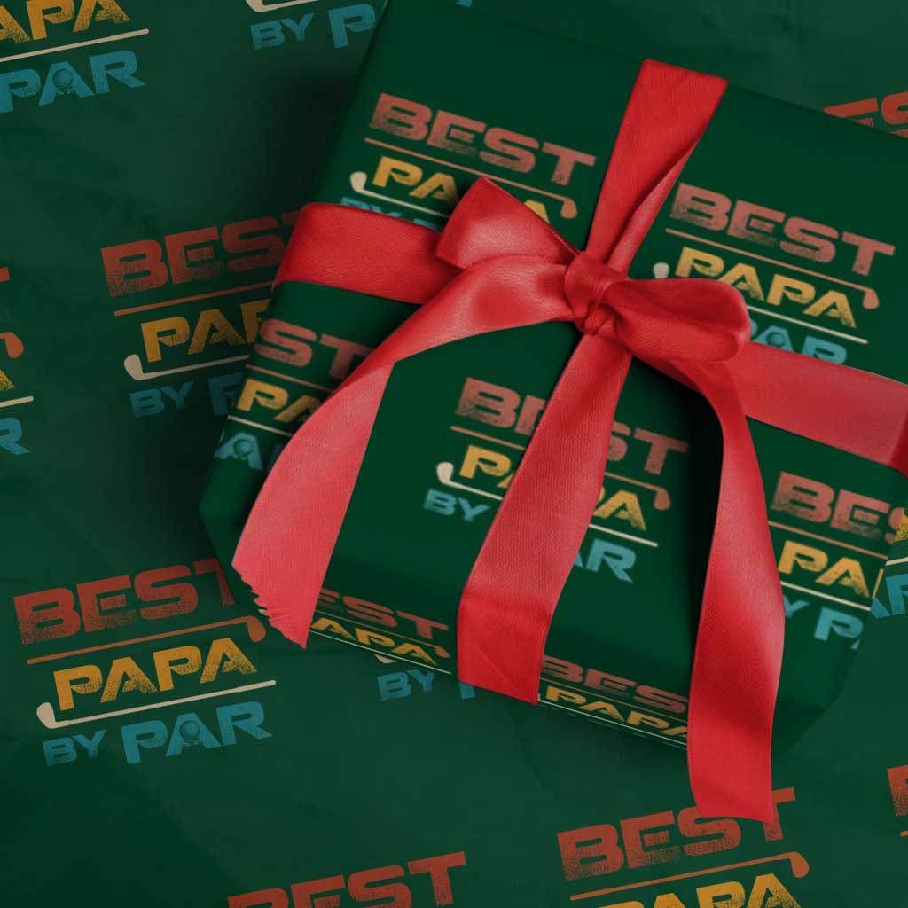 Golf Dad Wrapping Paper Roll Best Papa By Par Golfing Golfer Funny Fathers Day Gifts - Wonder Print Shop