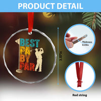 Golf Gifts for Dad Crystal Glass Ornament Retro Best Pa By Par Fathers Day - Wonder Print Shop