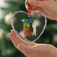 Golf Gifts for Dad Heart Crystal Glass Ornament Retro Best Pa By Par Fathers Day - Wonder Print Shop
