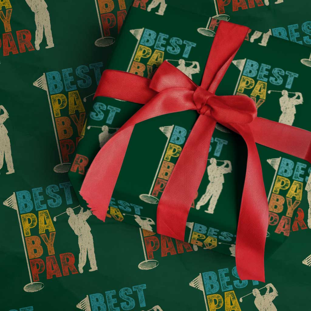 Golf Gifts for Dad Wrapping Paper Roll Retro Best Pa By Par Fathers Day - Wonder Print Shop
