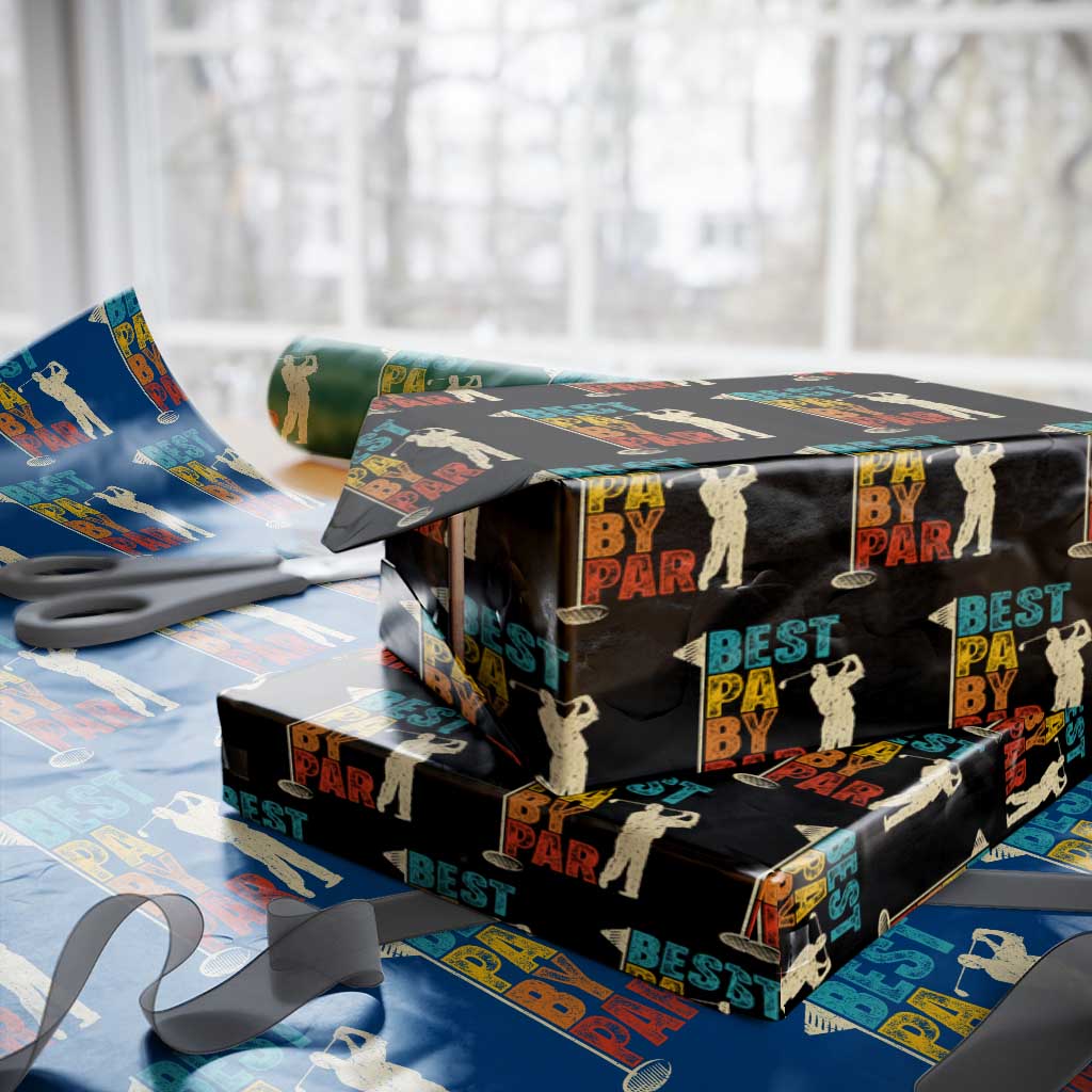 Golf Gifts for Dad Wrapping Paper Roll Retro Best Pa By Par Fathers Day - Wonder Print Shop