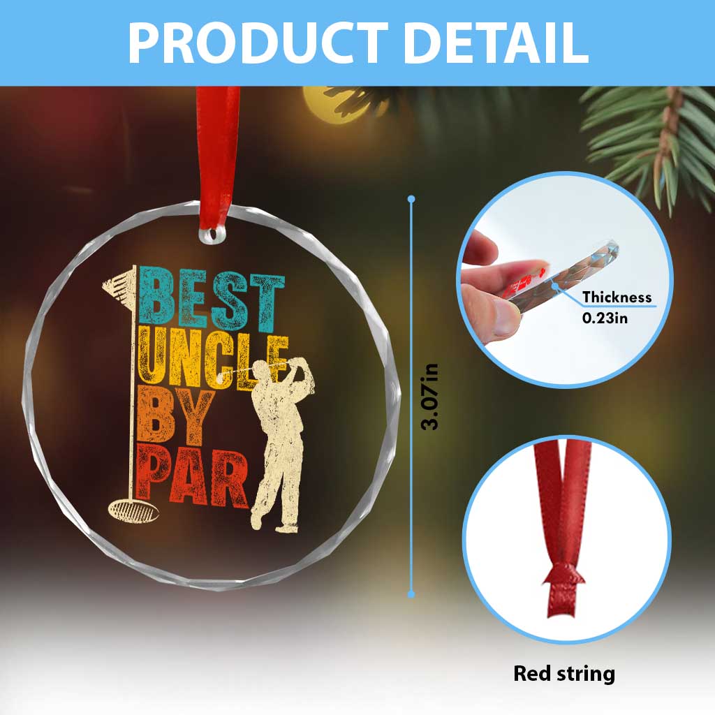 Golf Gifts for Uncle Crystal Glass Ornament Golf Fathers Day Golfer Uncle Gift - Wonder Print Shop
