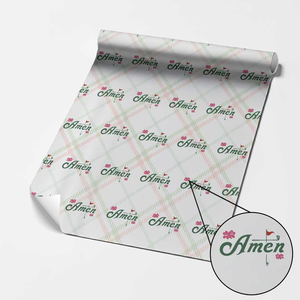 Golf Lover Amen Azalea Graphic Wrapping Paper Roll Augusta Georgia Traditions Golfing Fan