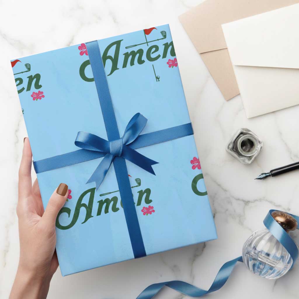 Golf Lover Amen Azalea Graphic Wrapping Paper Roll Augusta Georgia Traditions Golfing Fan