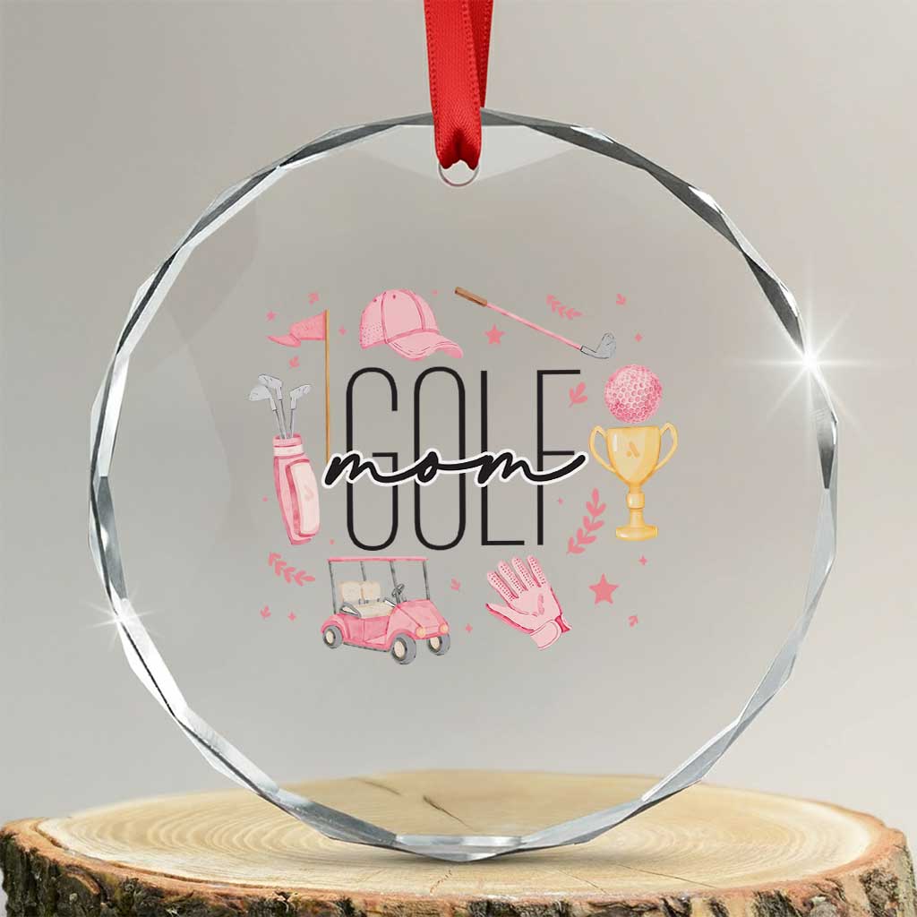 Golf Mom Life Proud Crystal Glass Ornament Sports Lover Gift - Wonder Print Shop