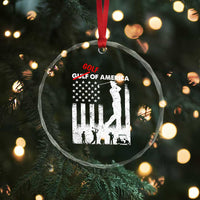 Golf Of America Patriotic USA Flag Crystal Glass Ornament Funny Golfing Pun American Sports Gift for Patriotic Golfers n Dads