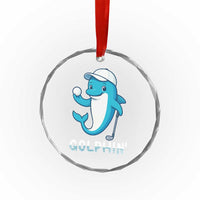 Golphin Dolphin Pun Crystal Glass Ornament Funny Golf Gift - Wonder Print Shop