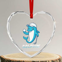 Golphin Dolphin Pun Heart Crystal Glass Ornament Funny Golf Gift - Wonder Print Shop