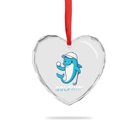 Golphin Dolphin Pun Heart Crystal Glass Ornament Funny Golf Gift - Wonder Print Shop