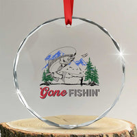 Gone Fishing Crystal Glass Ornament Trout Fishing Lover Montane Forest TS11