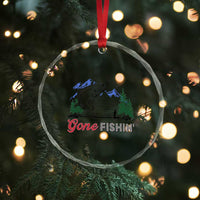 Gone Fishing Crystal Glass Ornament Trout Fishing Lover Montane Forest TS11