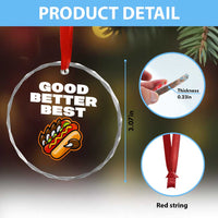 Good Better Best Chicago Football Inspirational Crystal Glass Ornament Funny Hot Dog and Claw Graphic - Wonder Print Shop