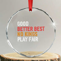 Good Better Best Chicago Pro Football Mantra Crystal Glass Ornament No Kings Protest Stop Sign - Wonder Print Shop