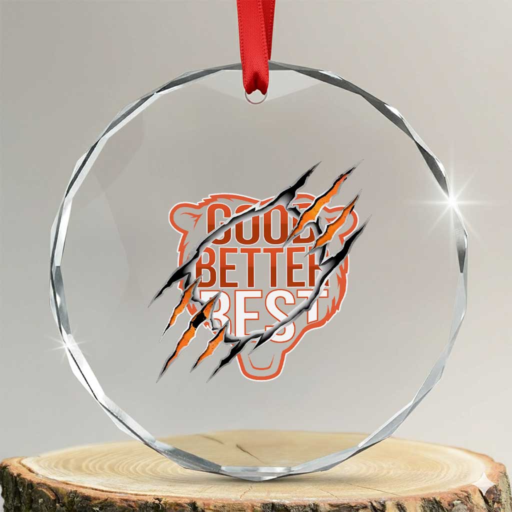 Good Better Best Graphic Crystal Glass Ornament Motivational Football Fans - Wonder Print Shop