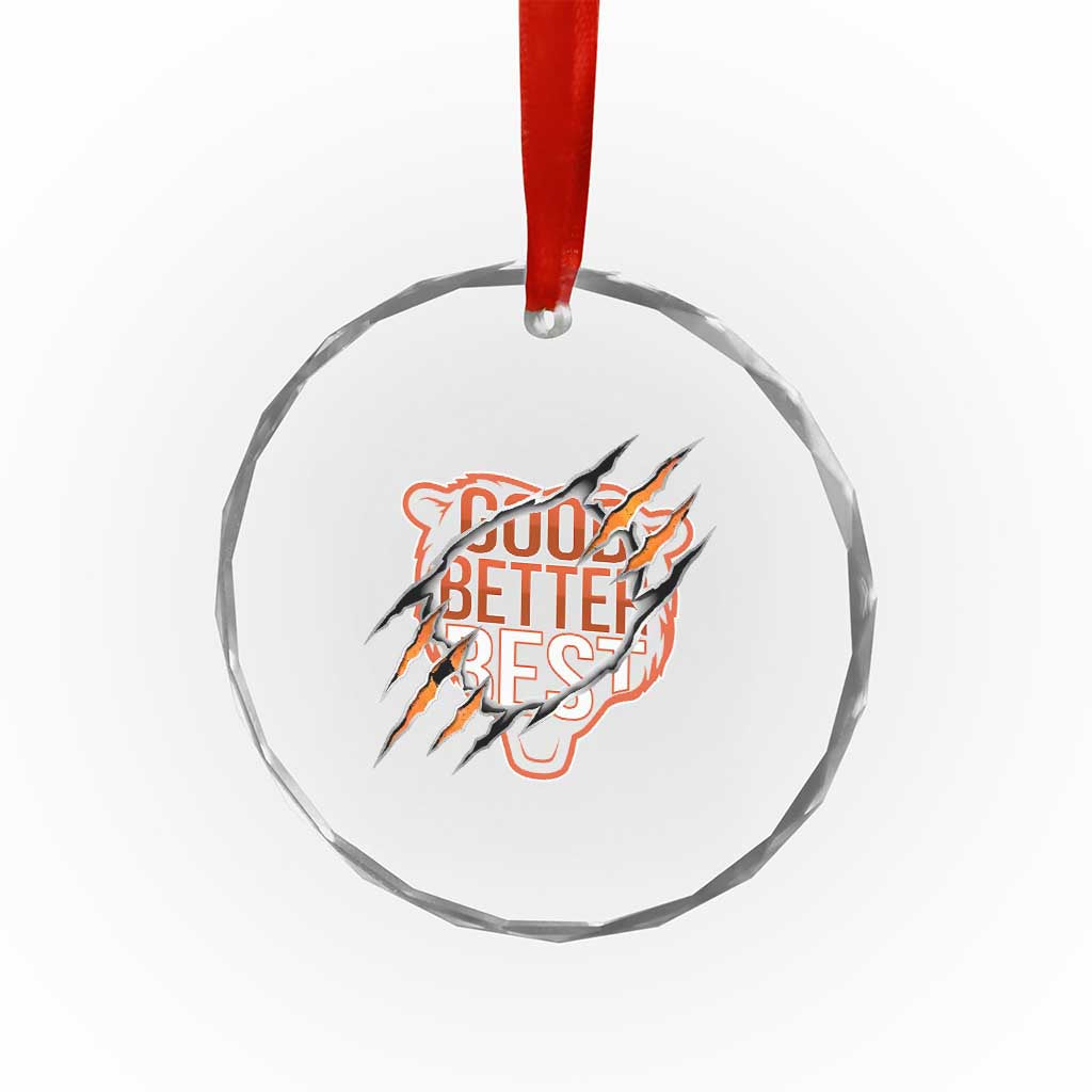 Good Better Best Graphic Crystal Glass Ornament Motivational Football Fans - Wonder Print Shop
