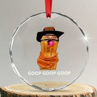 Goop Goop Goop Meme Crystal Glass Ornament Unhinged Cowboy Peanut Core Weirdos - Wonder Print Shop
