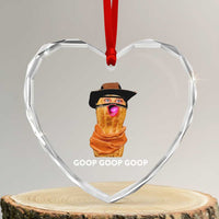 Goop Goop Goop Meme Heart Crystal Glass Ornament Unhinged Cowboy Peanut Core Weirdos - Wonder Print Shop