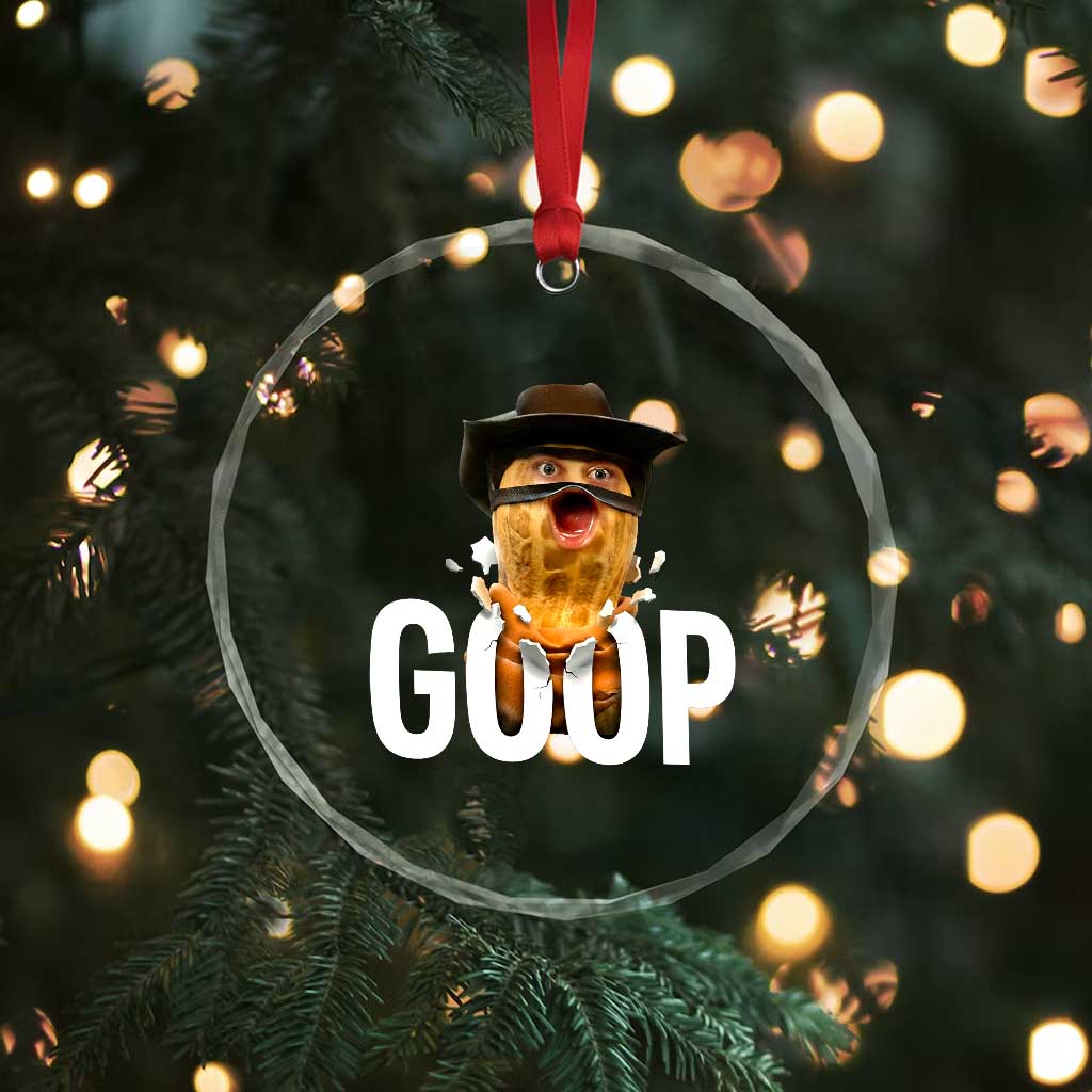 Goop Meme Explosion Crystal Glass Ornament Screaming Peanut Cowboy Brainrot Energy - Wonder Print Shop