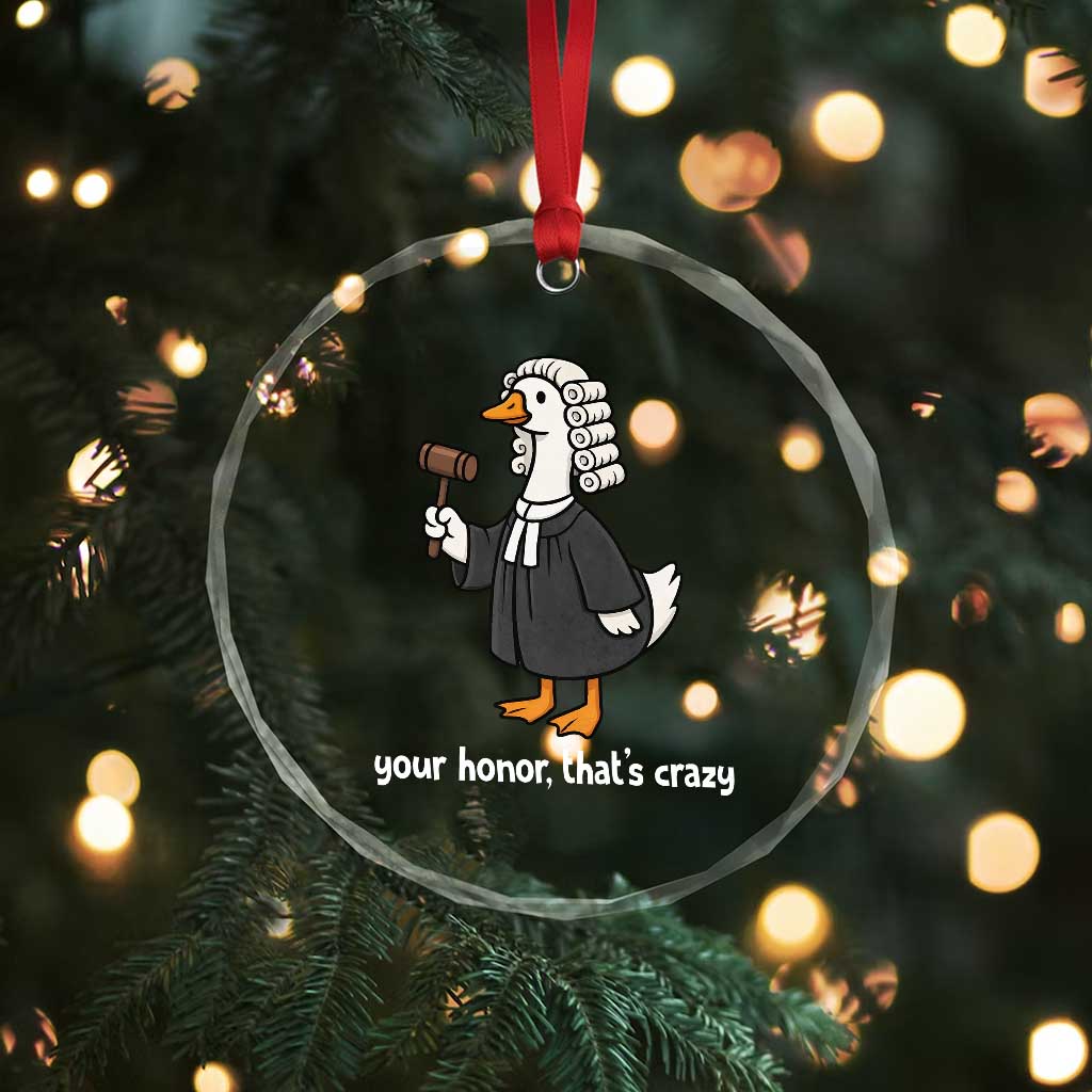 Goose Lawyer Crystal Glass Ornament Law School Graduation Gift Funny Silly Gooses Lovers - Wonder Print Shop