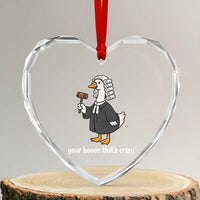 Goose Lawyer Heart Crystal Glass Ornament Law School Graduation Gift Funny Silly Gooses Lovers - Wonder Print Shop