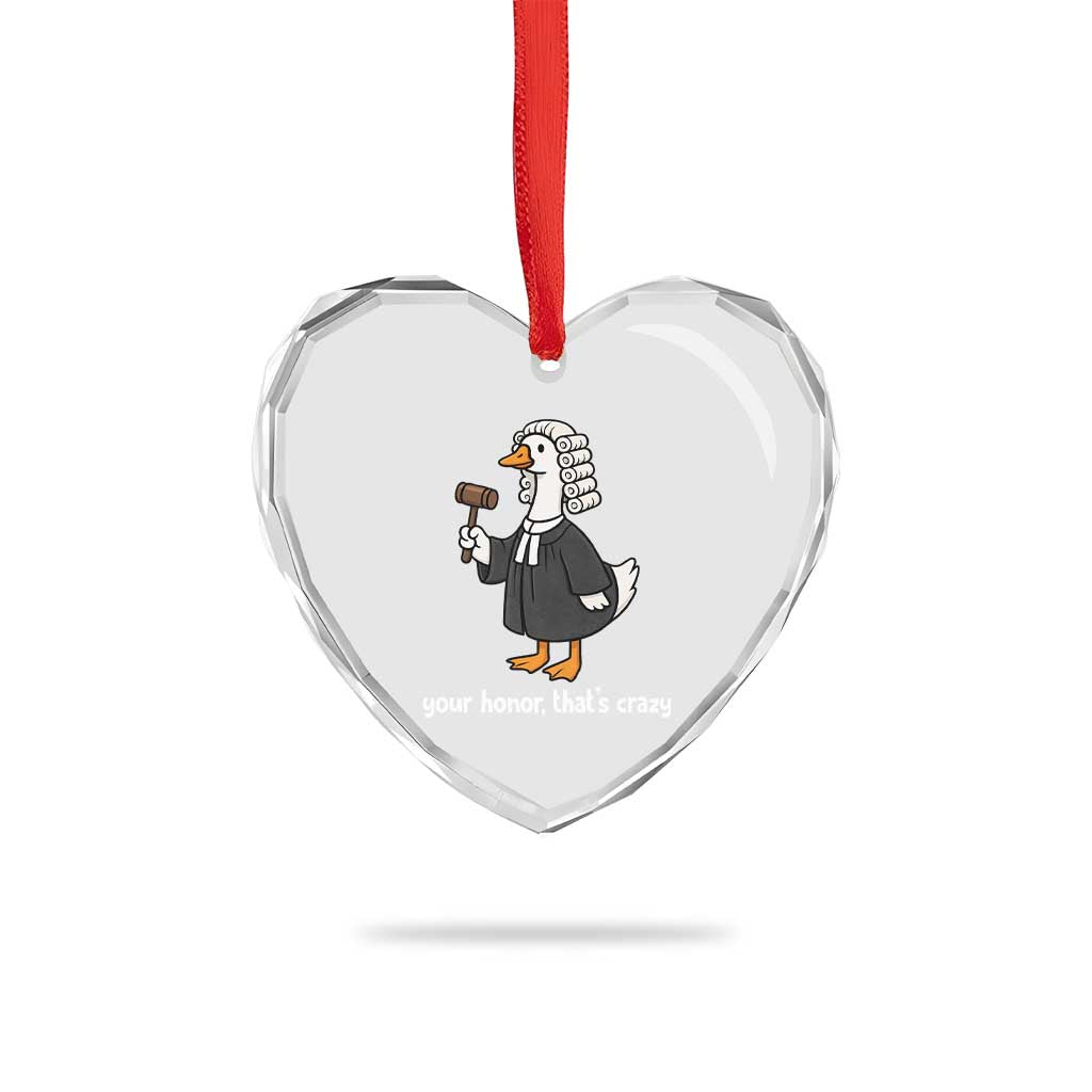 Goose Lawyer Heart Crystal Glass Ornament Law School Graduation Gift Funny Silly Gooses Lovers - Wonder Print Shop
