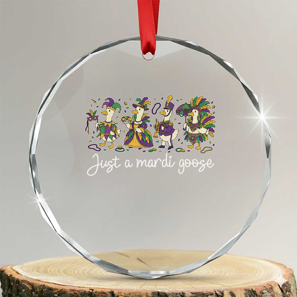 Goose Mardi Gras Crystal Glass Ornament Funny Just A Mardi Goose New Orleans Carnival