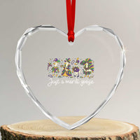 Goose Mardi Gras Heart Crystal Glass Ornament Funny Just A Mardi Goose New Orleans Carnival