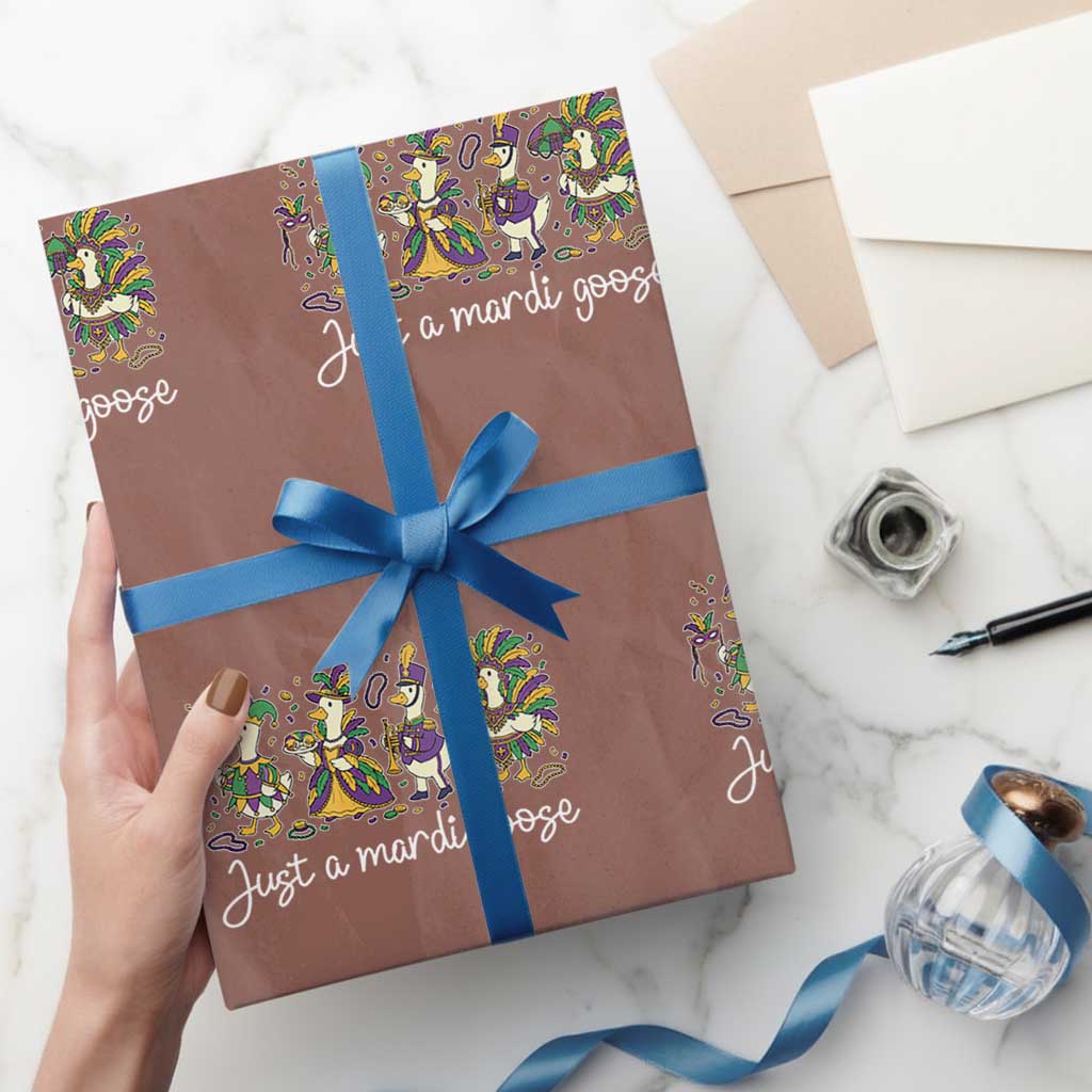 Goose Mardi Gras Wrapping Paper Roll Funny Just A Mardi Goose New Orleans Carnival