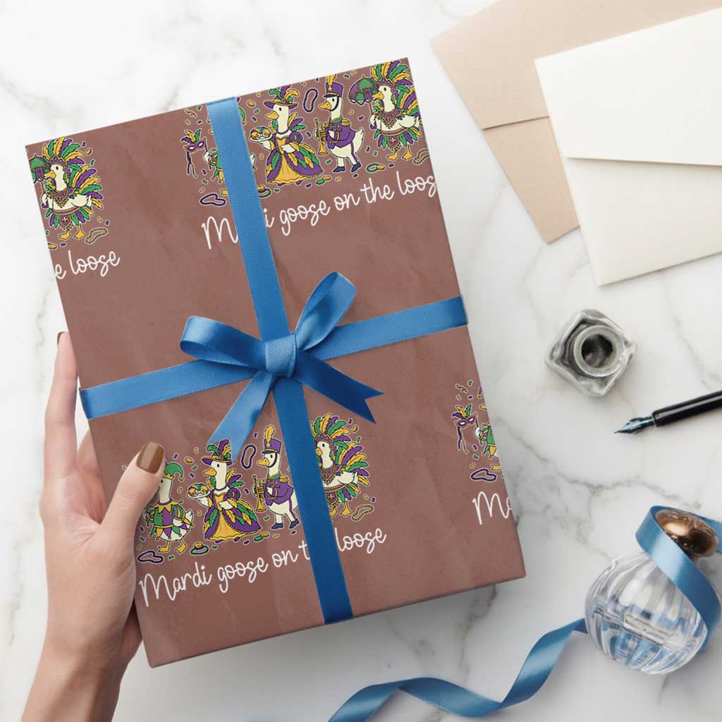 Goose Mardi Gras Wrapping Paper Roll Funny Mardi Goose On The Loose New Orleans Carnival