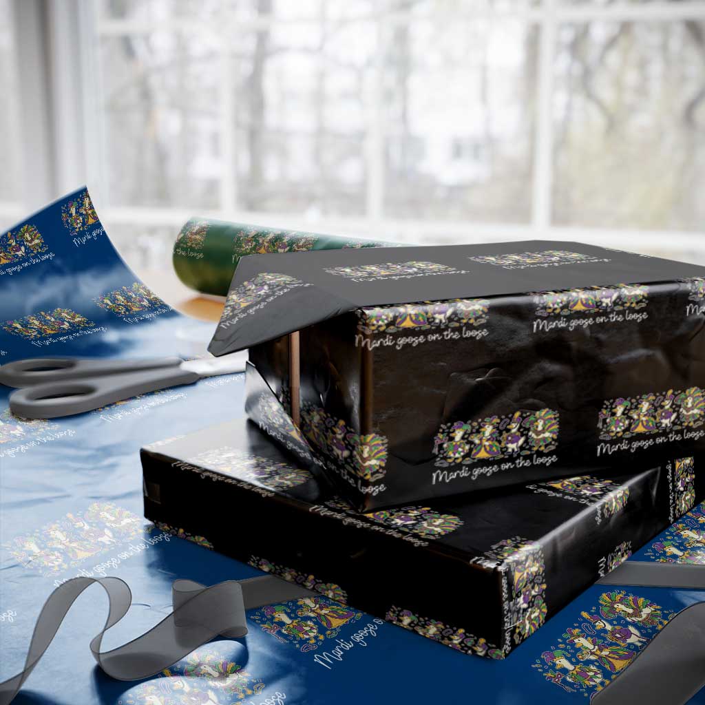 Goose Mardi Gras Wrapping Paper Roll Funny Mardi Goose On The Loose New Orleans Carnival