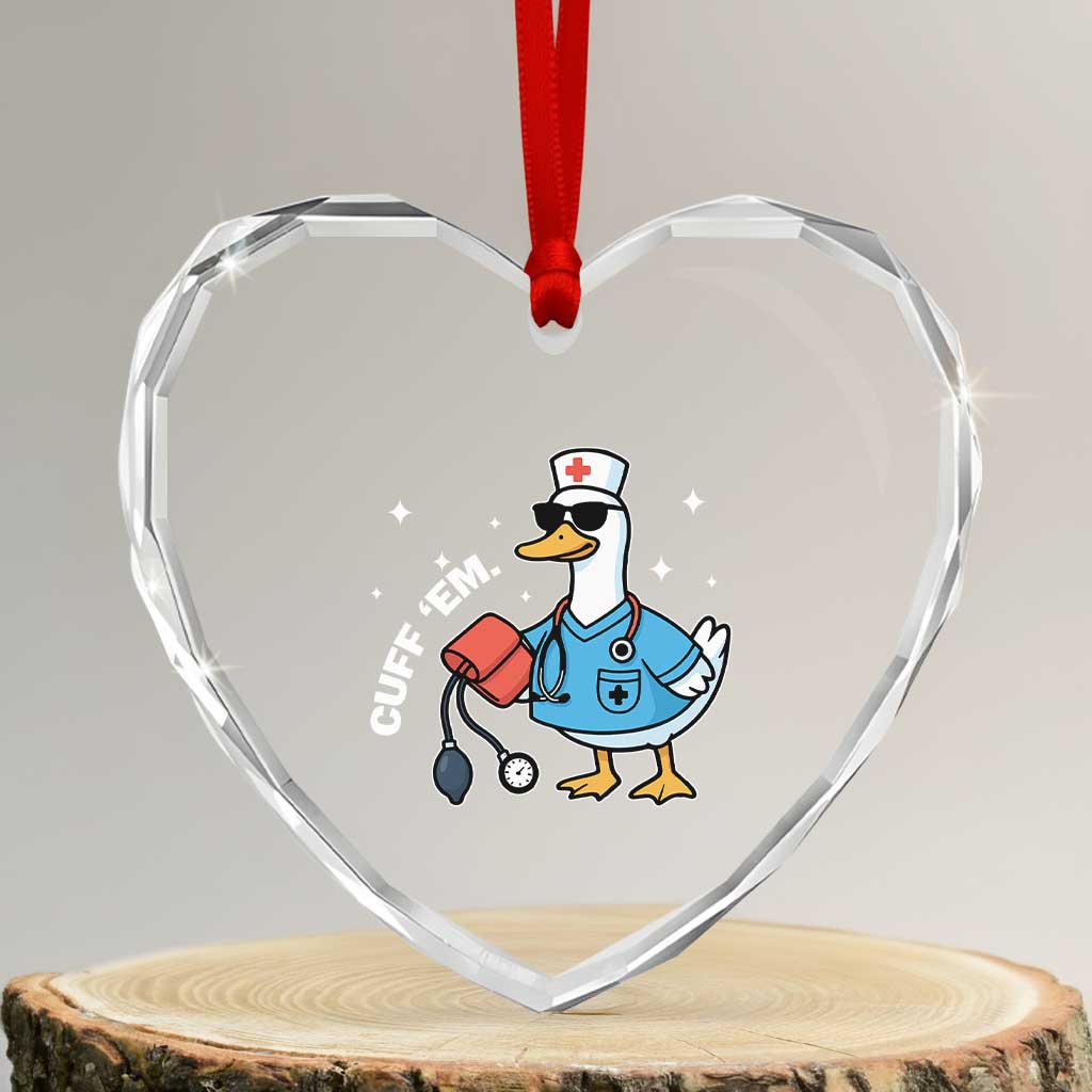 Goose Nurse Heart Crystal Glass Ornament Cuff Em Cute Nursing Graduation Gift - Wonder Print Shop