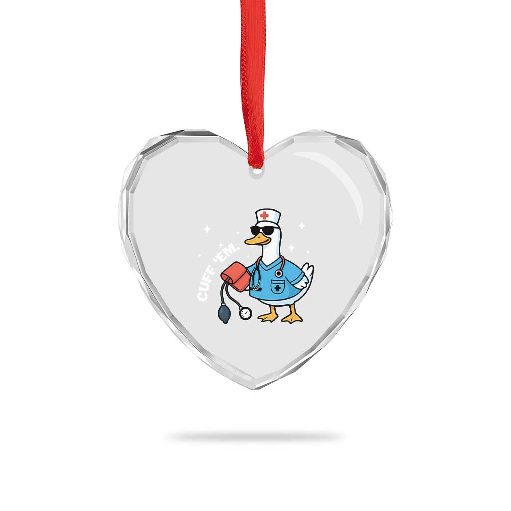 Goose Nurse Heart Crystal Glass Ornament Cuff Em Cute Nursing Graduation Gift - Wonder Print Shop