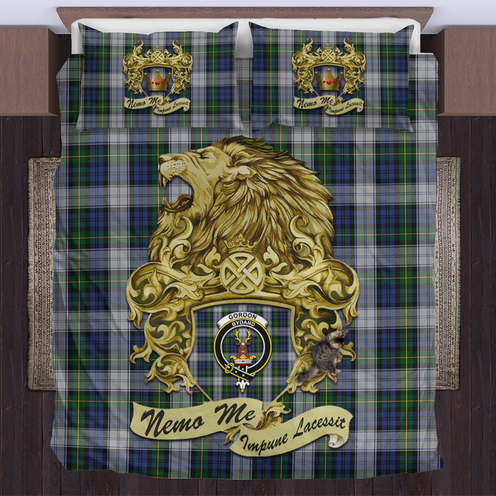 gordon-dress-tartan-bedding-set-motto-nemo-me-impune-lacessit-with-vintage-lion-family-crest-tartan-plaid-duvet-cover-scottish-tartan-plaid-comforter-vintage-style
