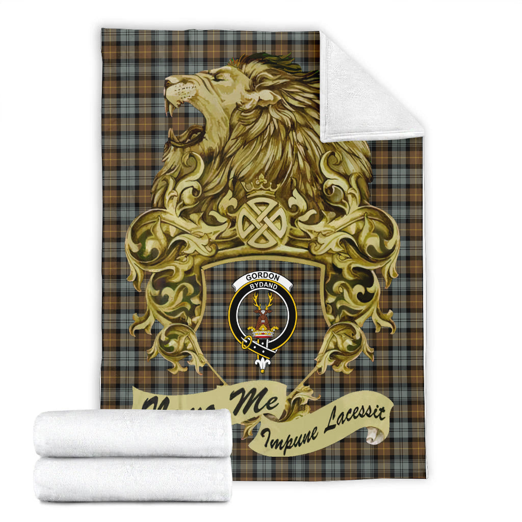 gordon-weathered-tartan-premium-blanket-motto-nemo-me-impune-lacessit-with-vintage-lion-family-crest-tartan-plaid-blanket-vintage-style