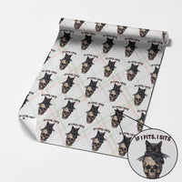 Gothic Cat Skull Graphic Wrapping Paper Roll If I Fits I Sits Creepy Cute Gift