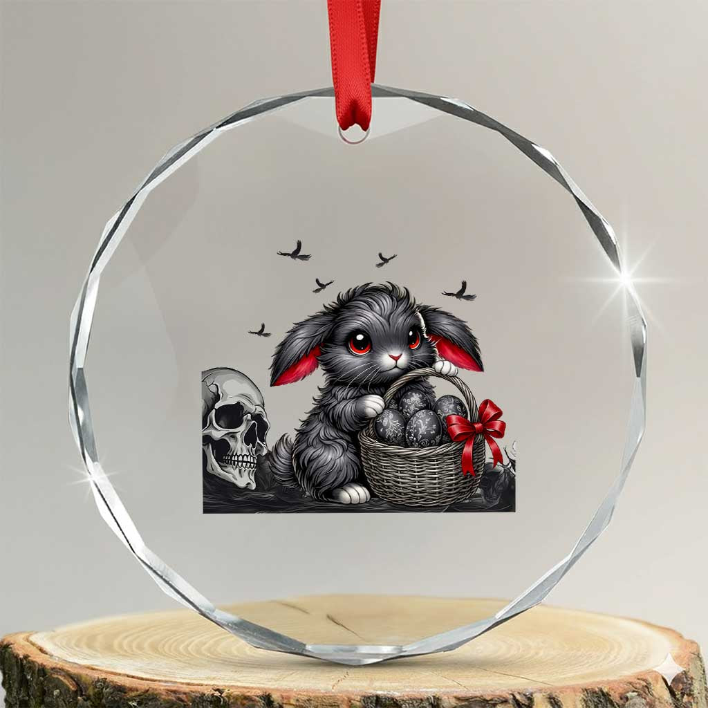 Gothic Easter Bunny Crystal Glass Ornament Dark Aesthetic Rabbit Gift