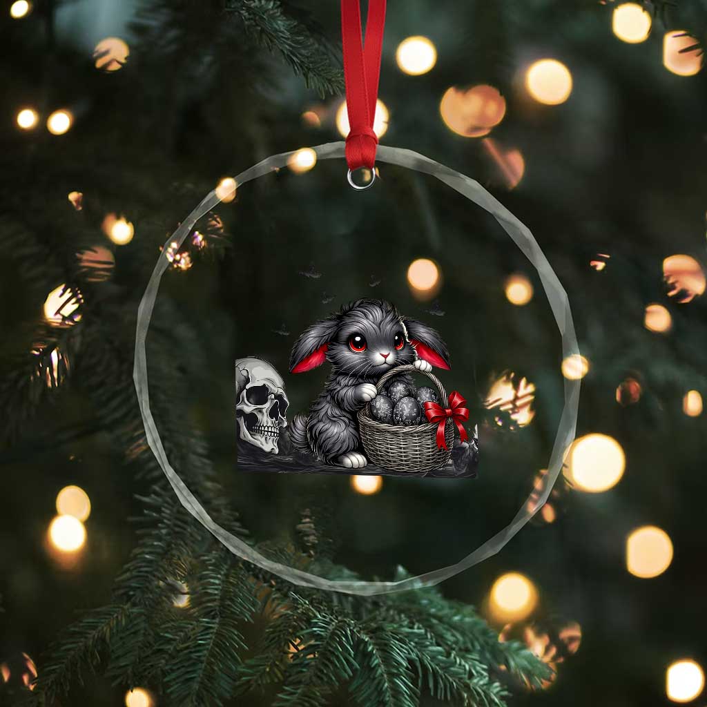 Gothic Easter Bunny Crystal Glass Ornament Dark Aesthetic Rabbit Gift