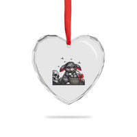 Gothic Easter Bunny Heart Crystal Glass Ornament Dark Aesthetic Rabbit Gift