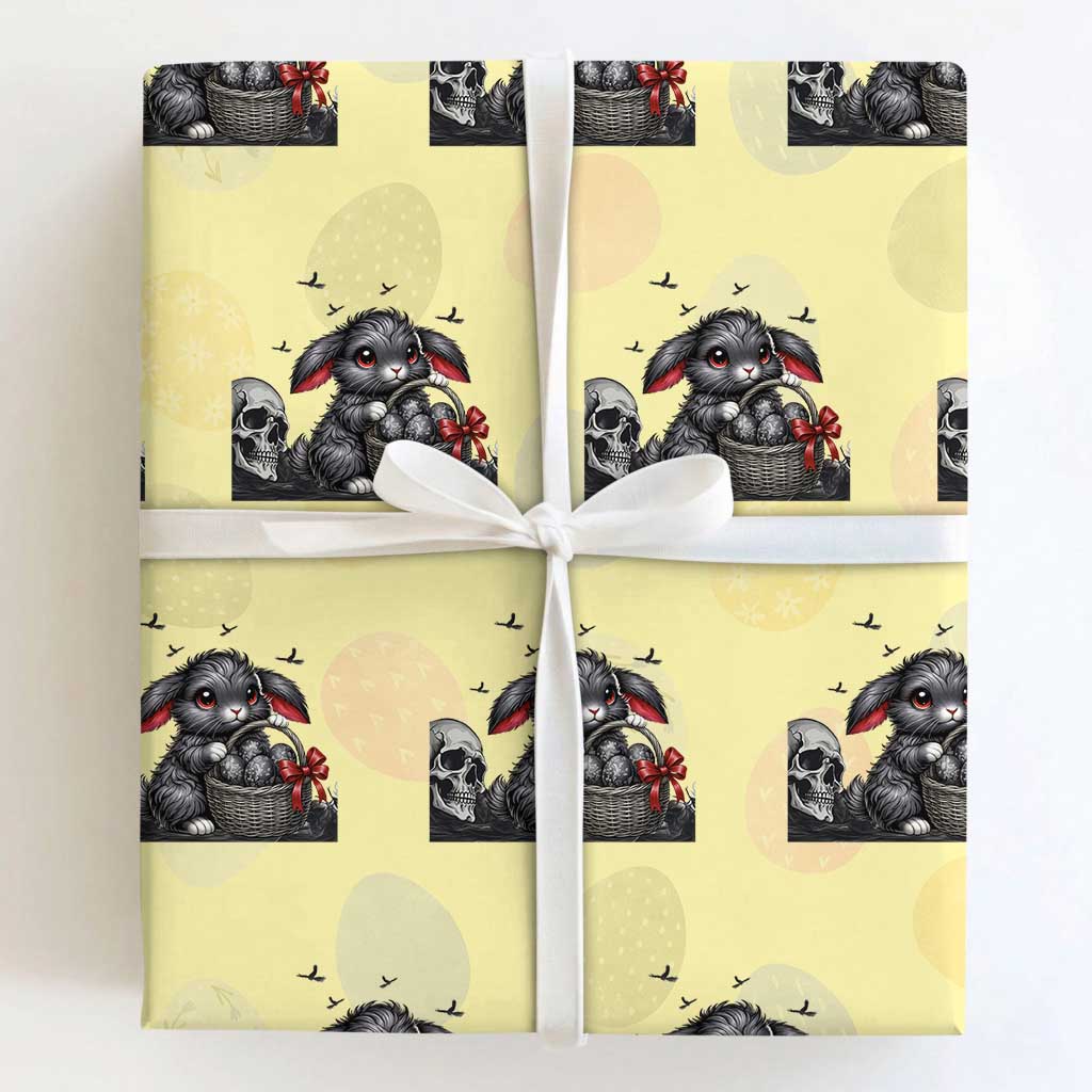 Gothic Easter Bunny Wrapping Paper Roll Dark Aesthetic Rabbit Gift