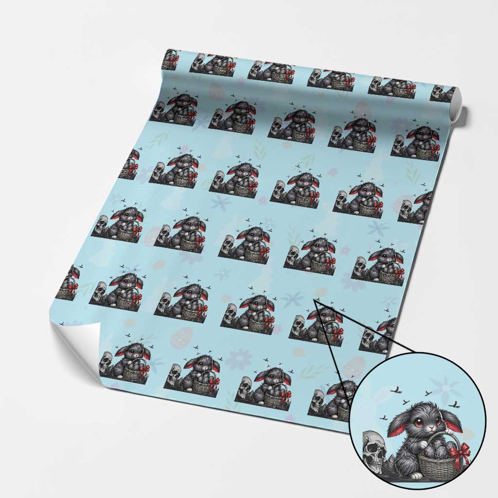 Gothic Easter Bunny Wrapping Paper Roll Dark Aesthetic Rabbit Gift