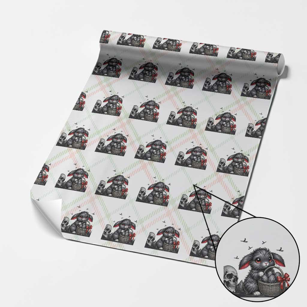 Gothic Easter Bunny Wrapping Paper Roll Dark Aesthetic Rabbit Gift