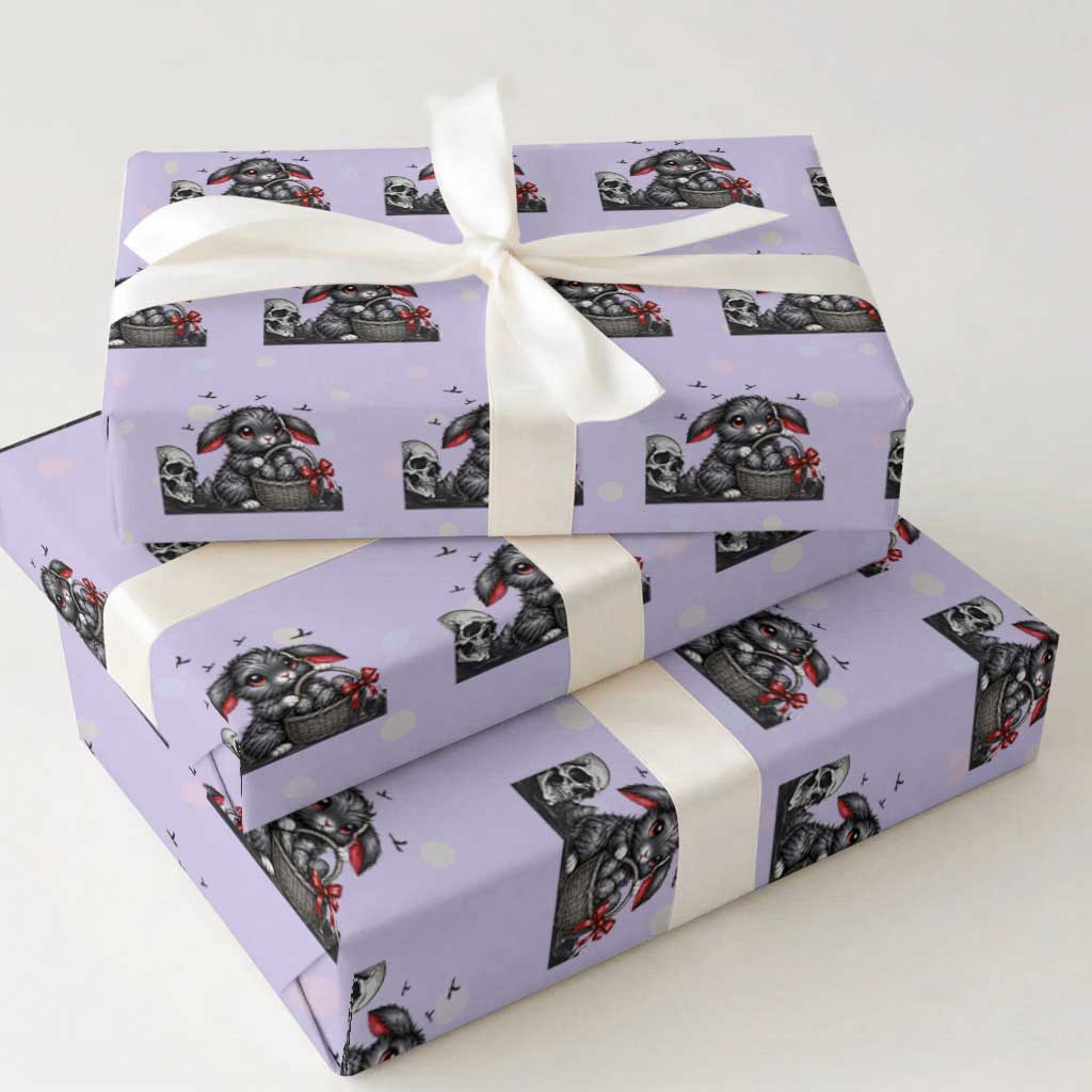 Gothic Easter Bunny Wrapping Paper Roll Dark Aesthetic Rabbit Gift